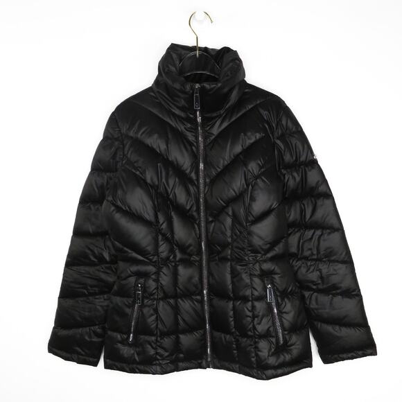 Kenneth Cole Black Quilted Puffer Coat Small Classic - Picture 2 of 7